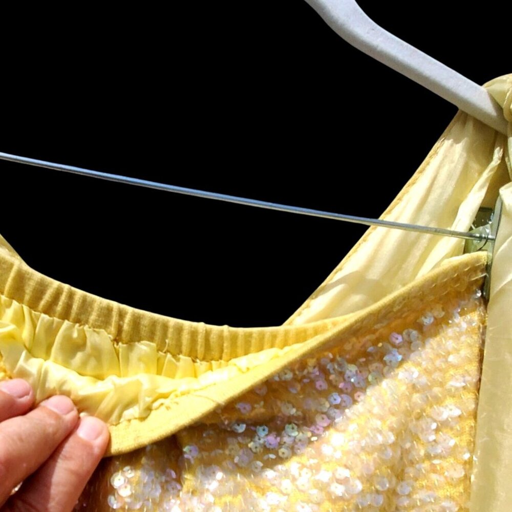 60s Sequin Beaded Yellow Skirt Set XL NWT Cleopatra Movie Inspired Hong Kong - Picture 15 of 16